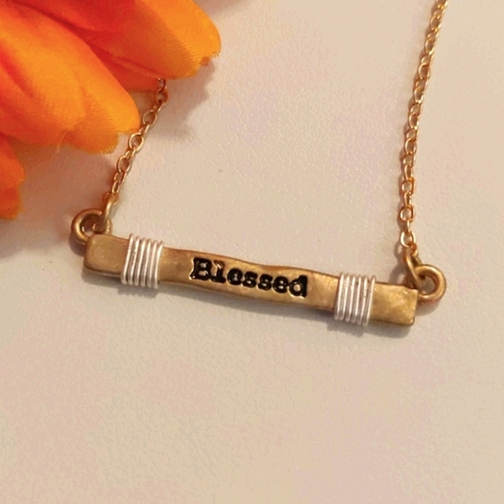 🆕 Maurices "To Blessed to Be Stressed" Inspirational Necklace / Gold
